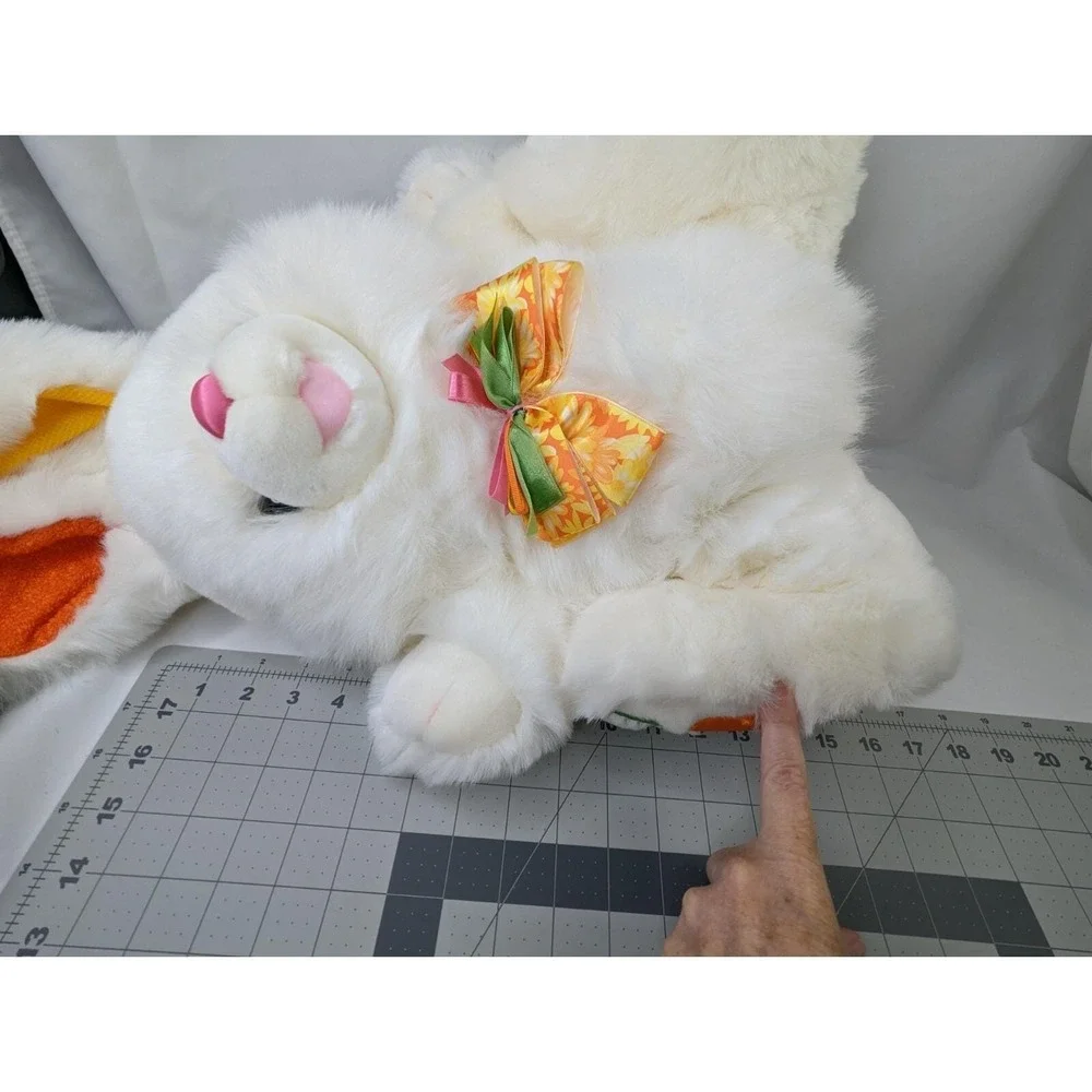 Tb Trading Co Hopster Rabbit Plush‎ Bunny White Orange Flowers 23 Inch Stuffed